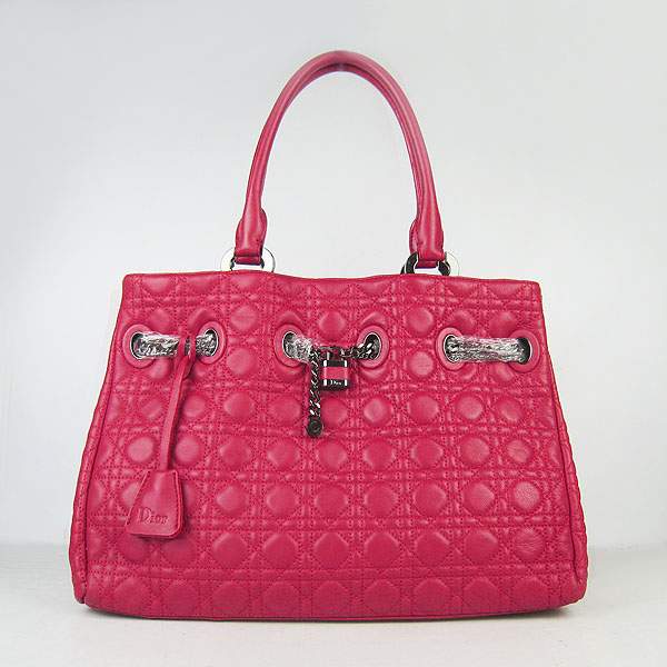 Christian Dior 1833 Quilted Lambskin Handbag-Red